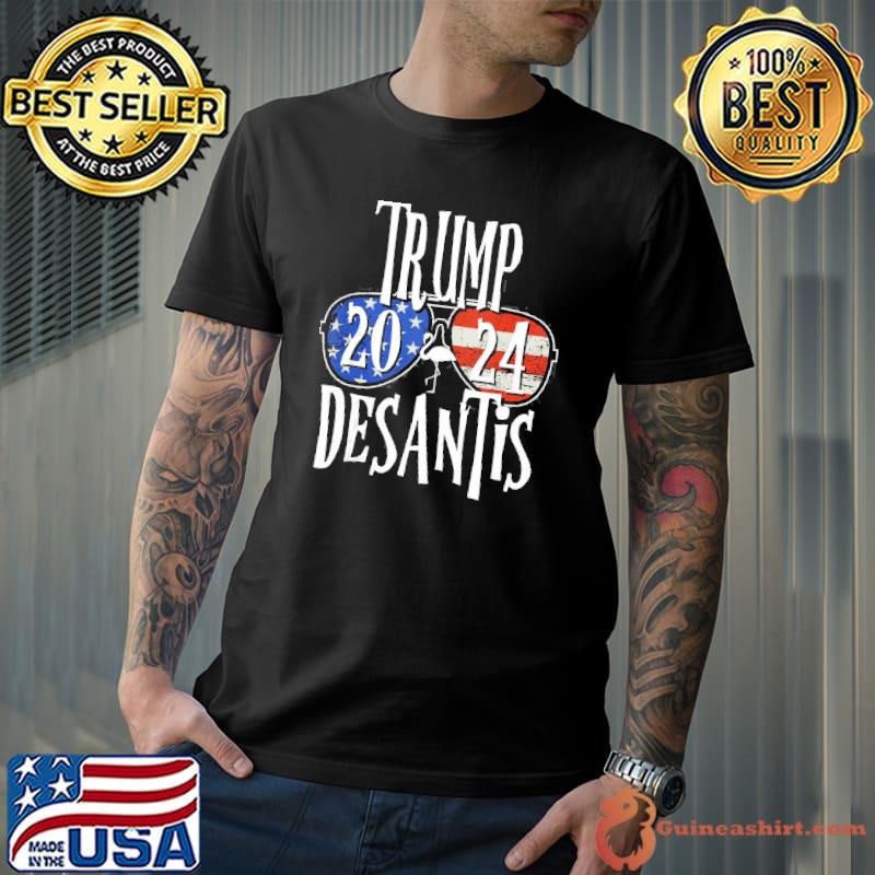 Trump Desantis 2024 Election American Flag Flamingo Stars Shirt