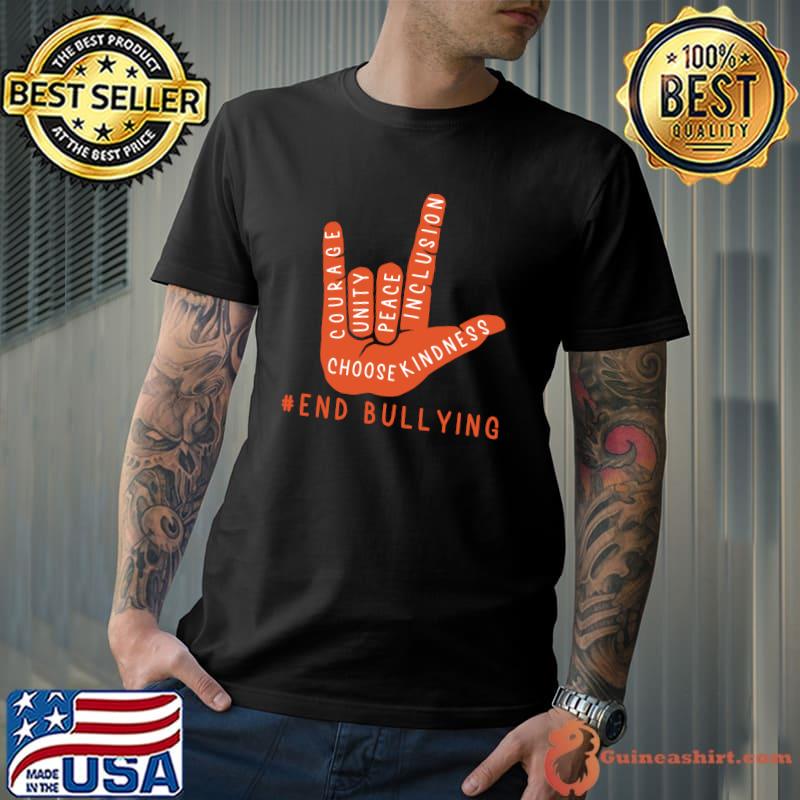 Unity Day Orange Kids 2021 Anti Bullying Love Sign Language T-Shirt Unisex