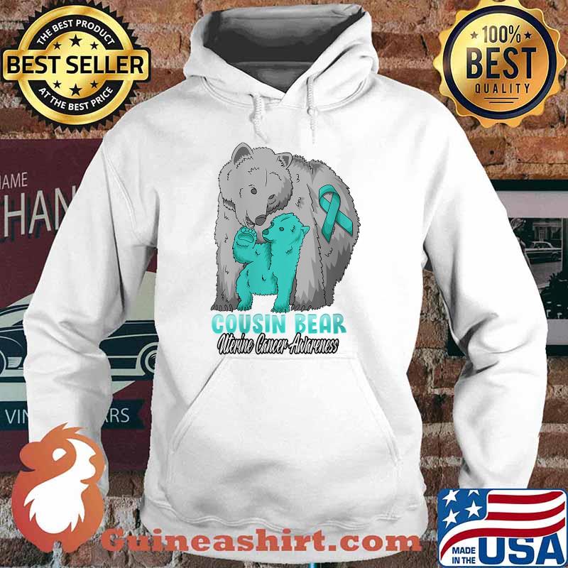 Uterine Cancer Child Awareness Cousin Bear Support Ribbon T-Shirt Hoodie