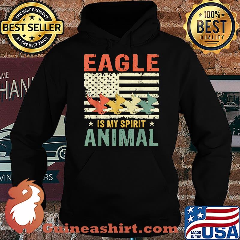Vintage Eagle Spirit Animal Lover Retro US American Flag T-Shirt Hoodie