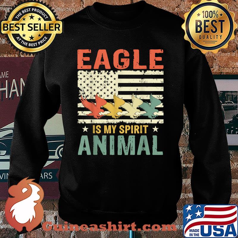 Vintage Eagle Spirit Animal Lover Retro US American Flag T-Shirt Sweater