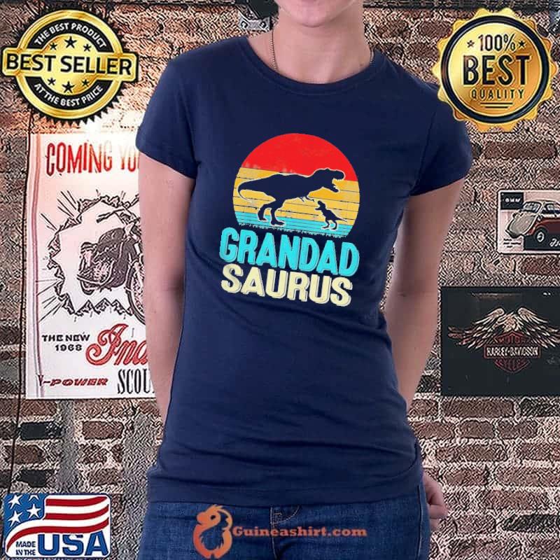 VINTAGE GRANDADSAURUS DINOSAUR T REX FATHERS DAY DAD GRANDPA SHIRT Ladiestee
