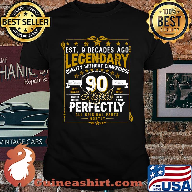 Vintage Legendary 90 Years Old Aged Perfectly 90th Birtday T-Shirt