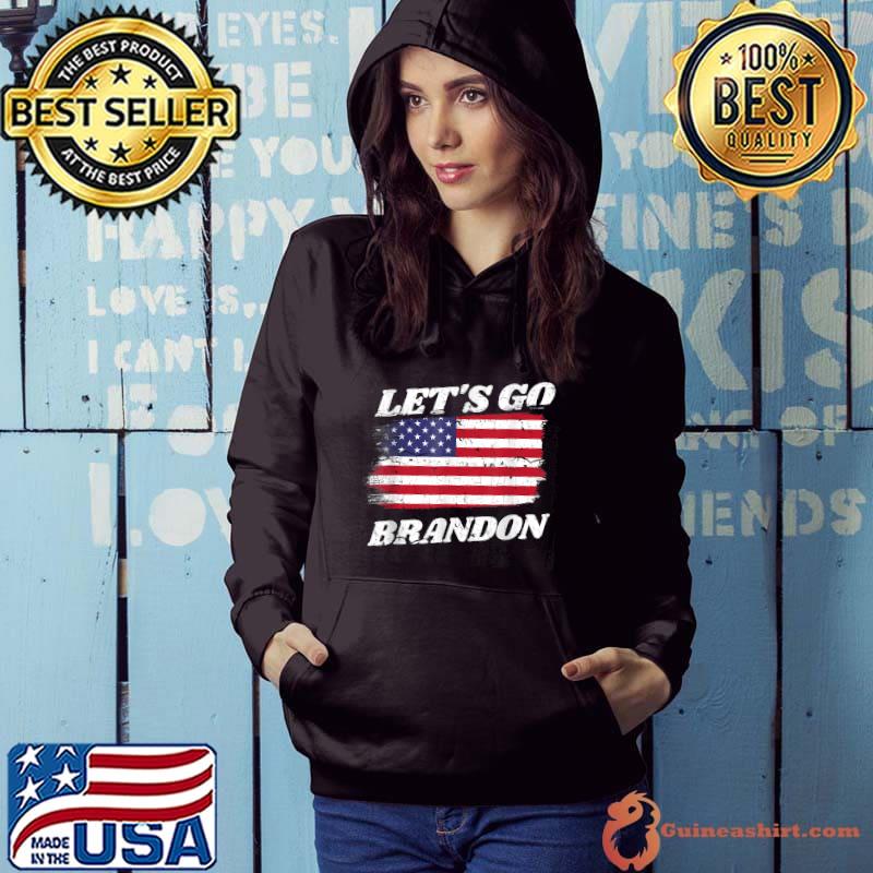 Vintage Let's Go Brandon Conservative Anti Liberal US Flag T-Shirt