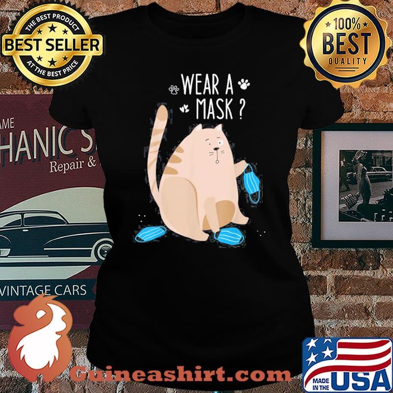 Wear A Mask Cute Cat Shirt Laides tee