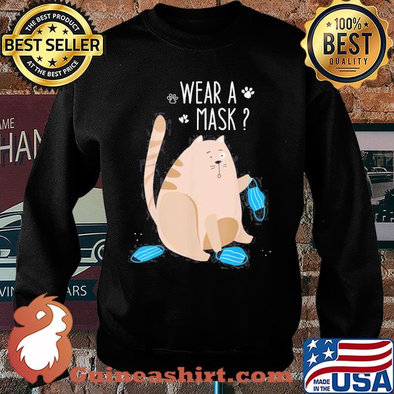 Wear A Mask Cute Cat Shirt Sweater