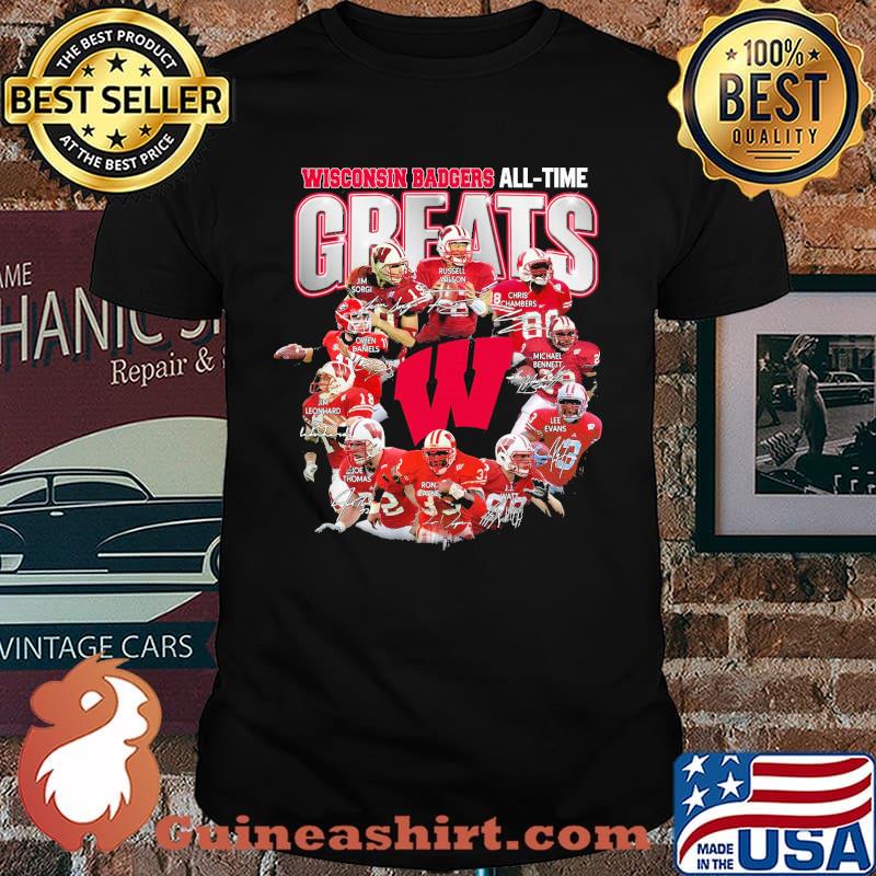 Wisconsin bedgers all time greats signatures shirt
