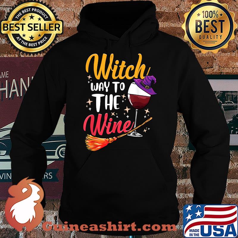 Witch Way to The Wine Graphic Quote T-Shirt Hoodie