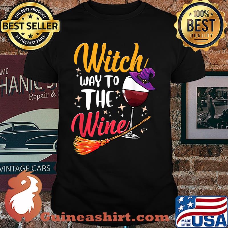 Witch Way to The Wine Graphic Quote T-Shirt