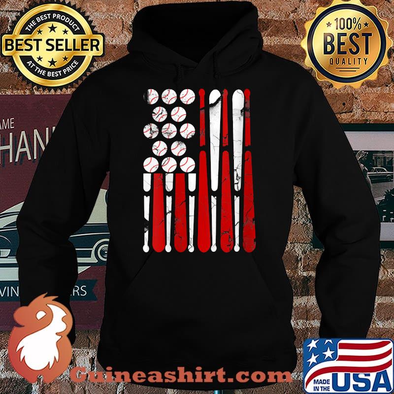 Womens Vintage Baseball Tees American USA Flag T-Shirt Hoodie