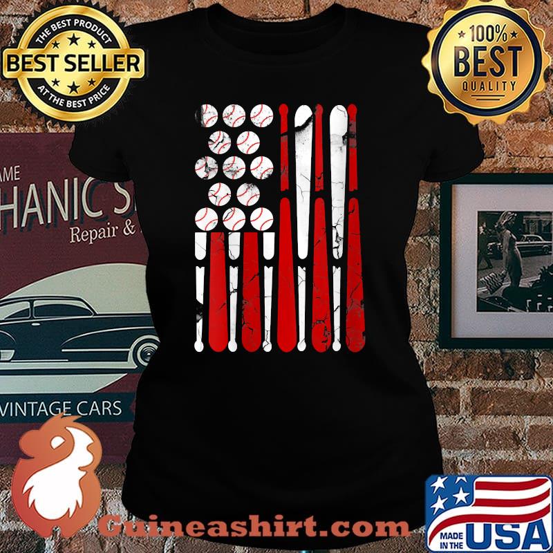 Womens Vintage Baseball Tees American USA Flag T-Shirt Laides tee