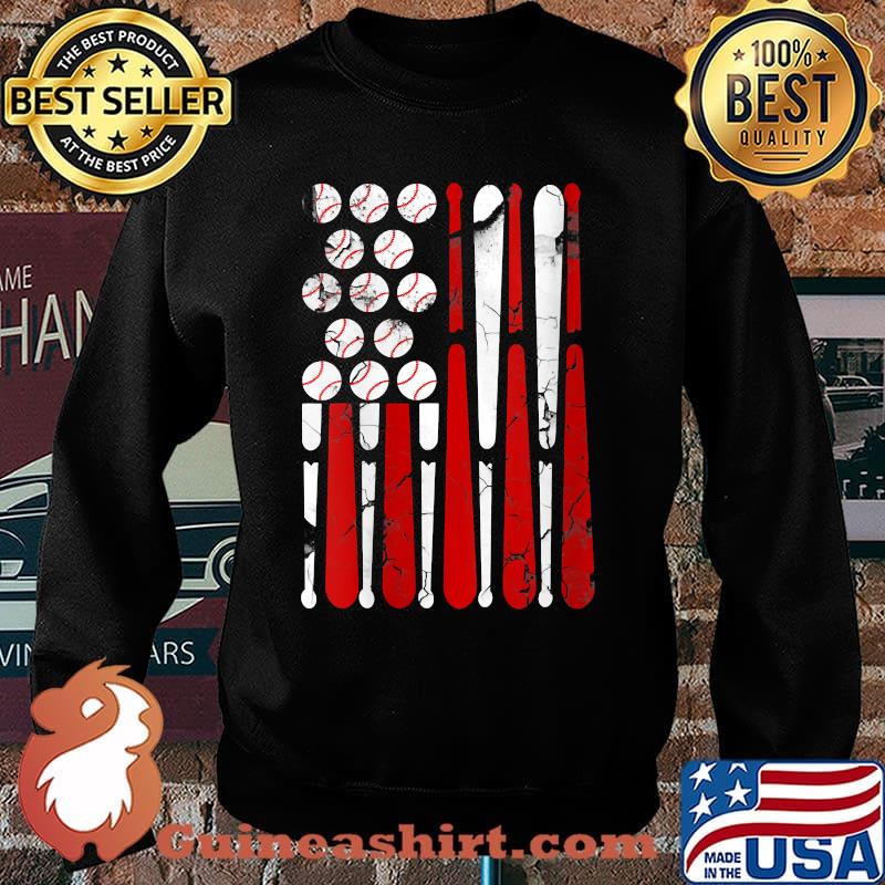 Womens Vintage Baseball Tees American USA Flag T-Shirt Sweater