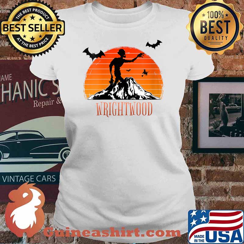 Wrightwood Halloween Zombie Haunt And Hike blood moon T-Shirt Ladies tee