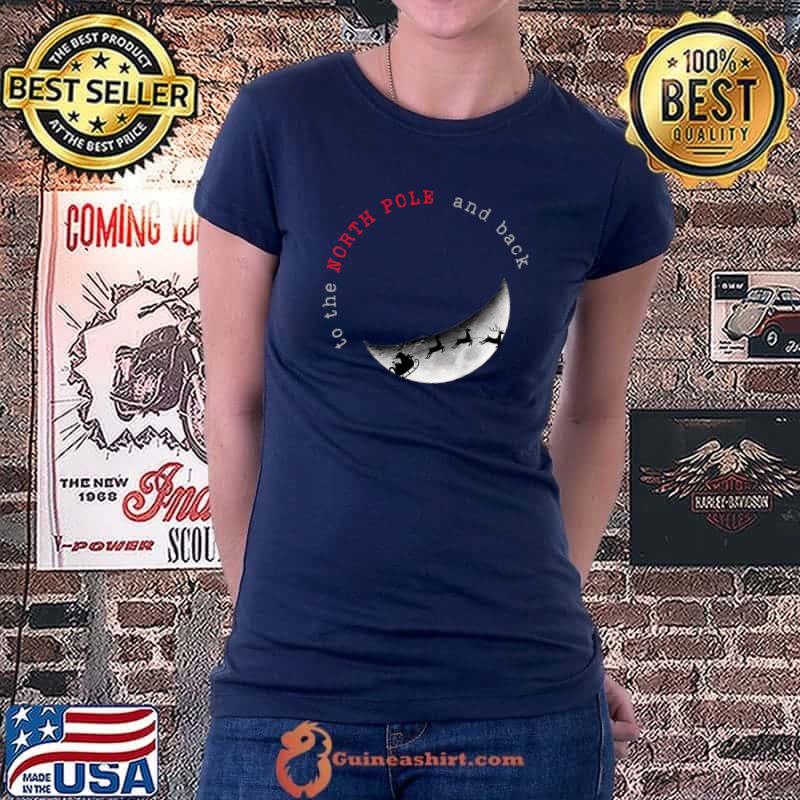 Xmas SantaClaus Flying past the Moon to the northpole Winter T-Shirt