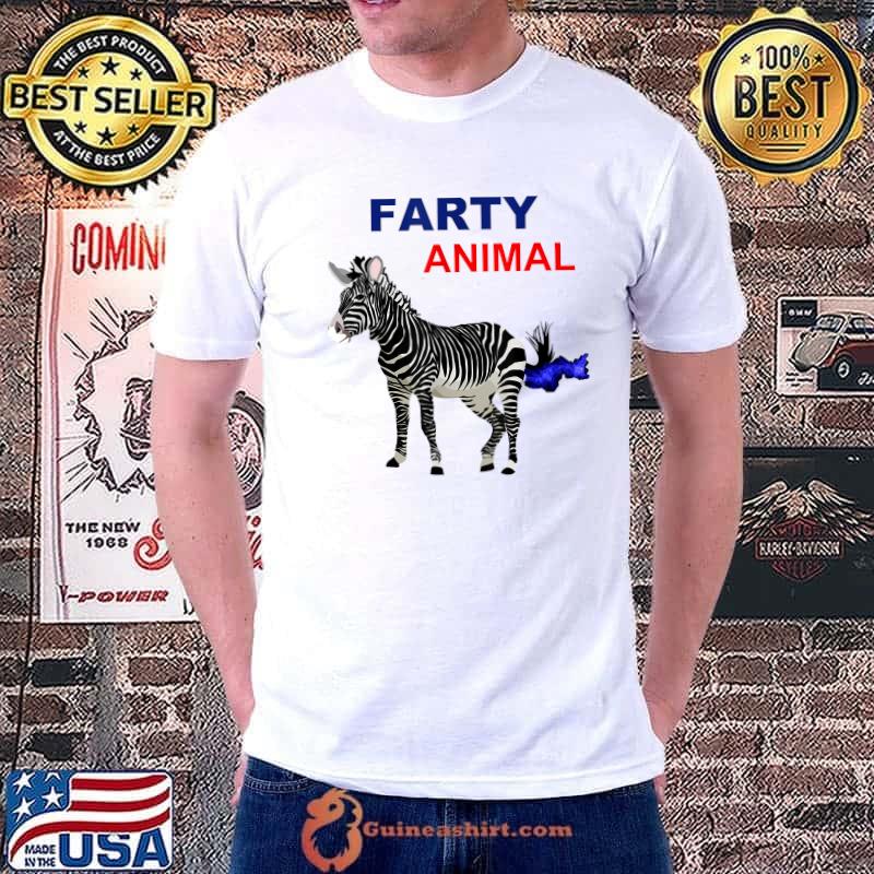 Zebra Farty Animal Funny Fart Party Pun T-Shirt