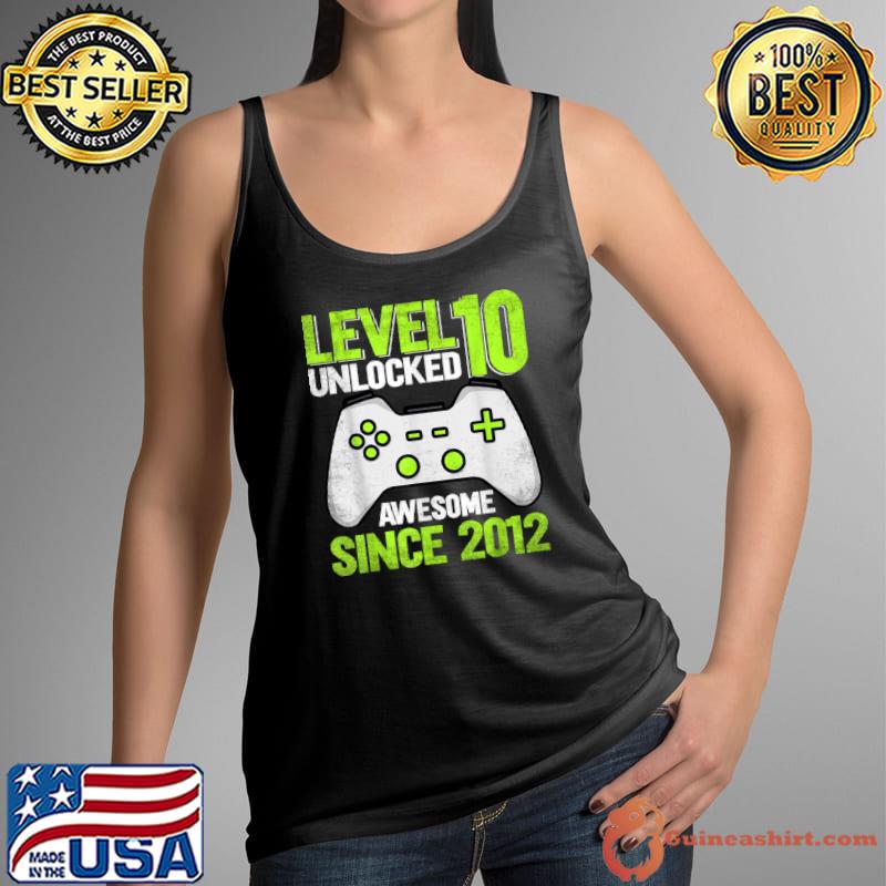 10th Birthday funny Video Game Level10 Unlocked Awesome 2012 T Shirt Tank Top