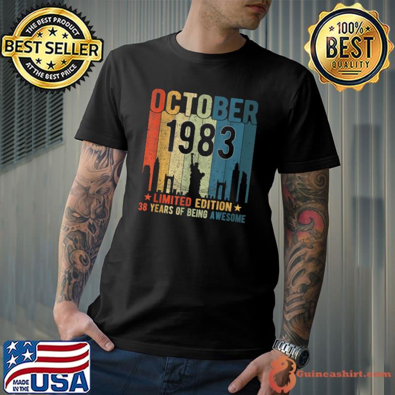 38th Birthday 38 Years Old Vintage October 1983 men women T-Shirt