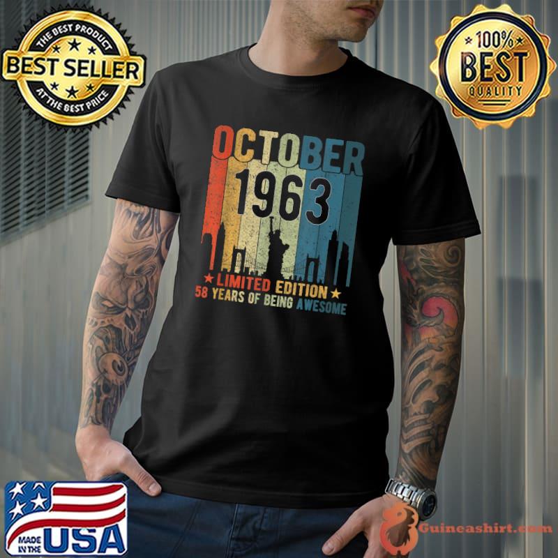 58th Birthday 58 Years Old Vintage October 1963 men women T-Shirt