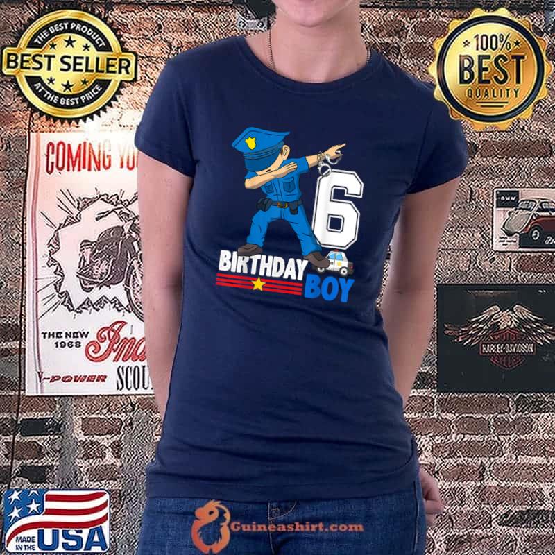 6 Years Old Police Birthday Officer Cop Car 6th T-Shirt Ladiestee