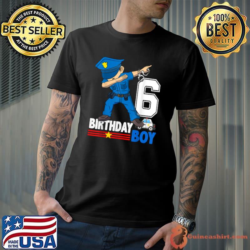 6 Years Old Police Birthday Officer Cop Car 6th T-Shirt