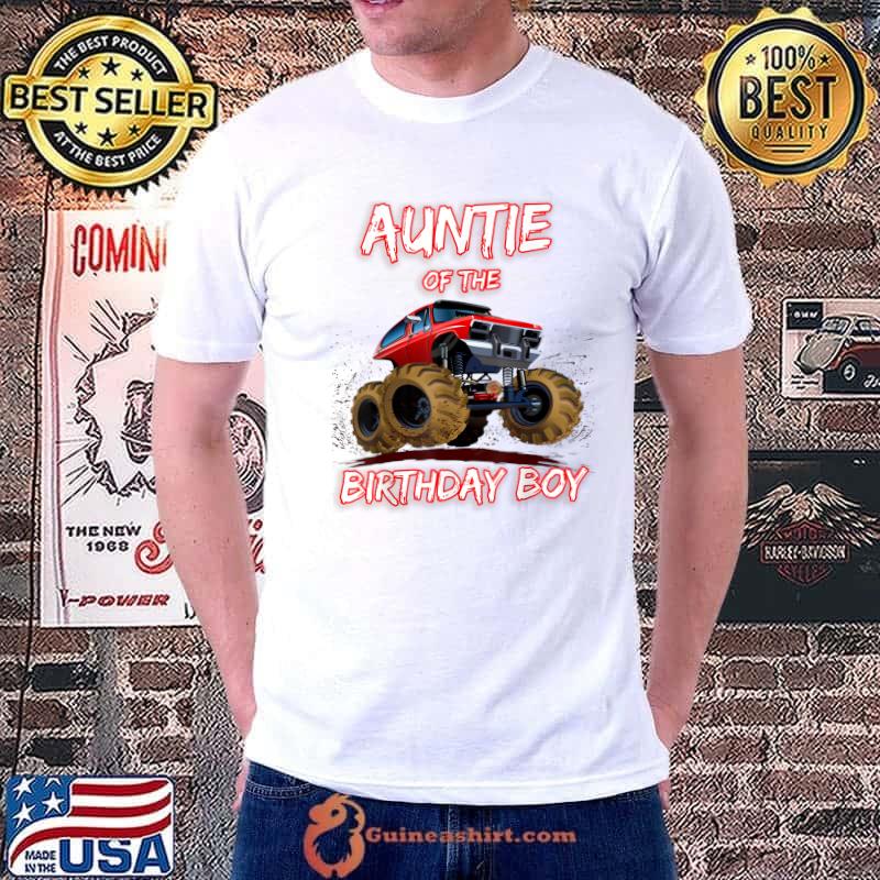 Awesome auntie Of The Birthday Boy Monster Truck Boys Party T-Shirt Unisex