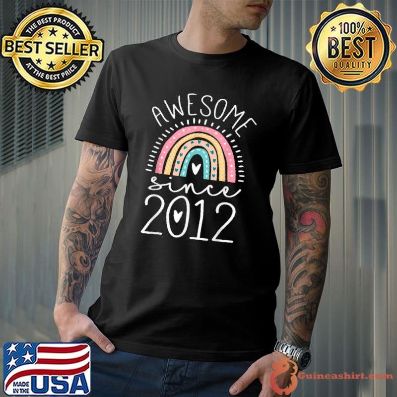 Awesome awesome Since 2012 9th Birthday Rainbow Gifts Born In 2012 T-Shirt