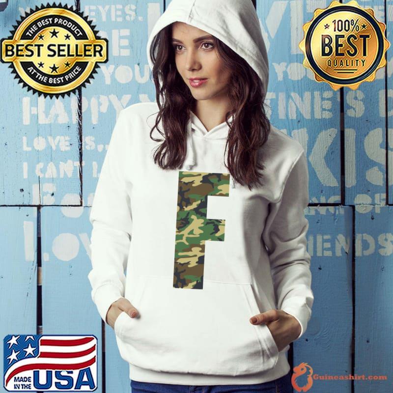 Awesome capital Letter F Initial - First Last Name Camo Monogram T-Shirt
