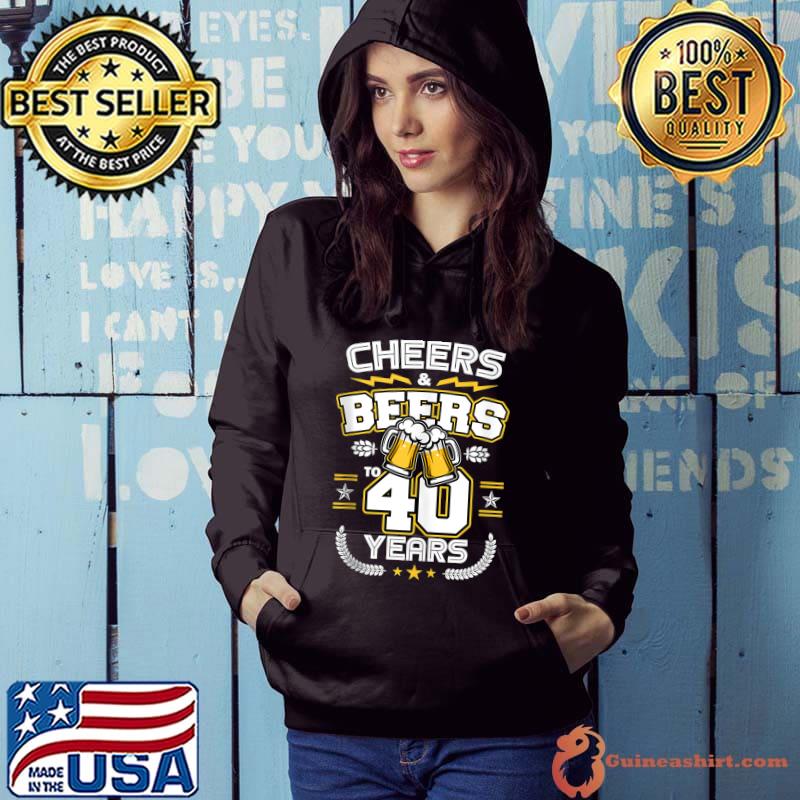 Awesome Cheers & Beers To 40 Years Old Funny 40th Birthday Drinker T shirt