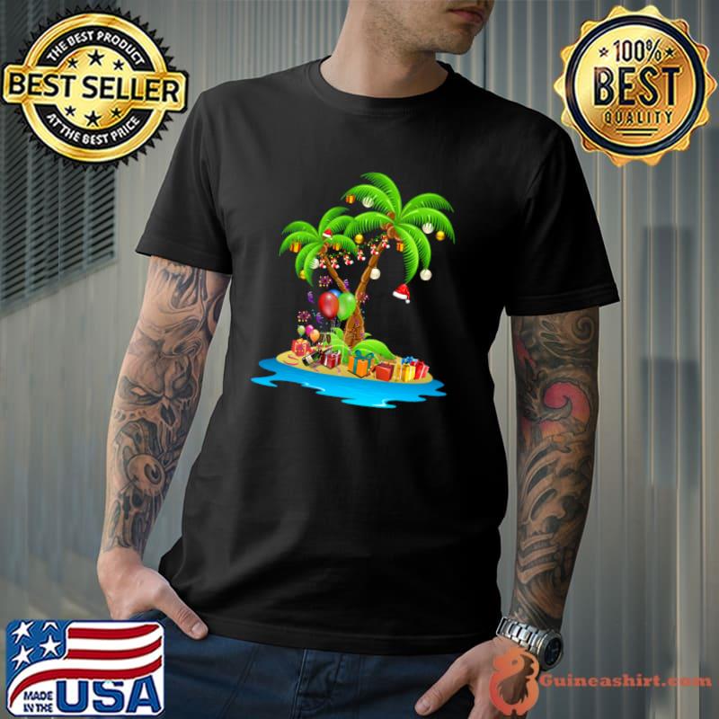 Awesome christmas Palm Tree Tropical Xmas Coconut Matching T-Shirt