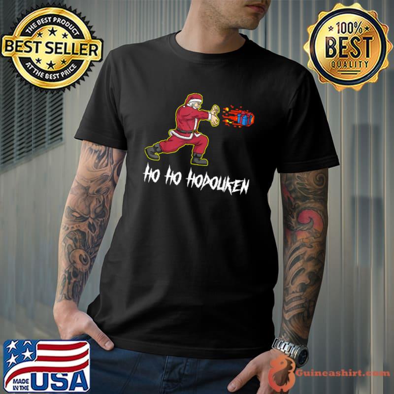 Awesome funny Christmas Shirts Santa Ho Ho Hodouken Retro Video Game T-Shirt