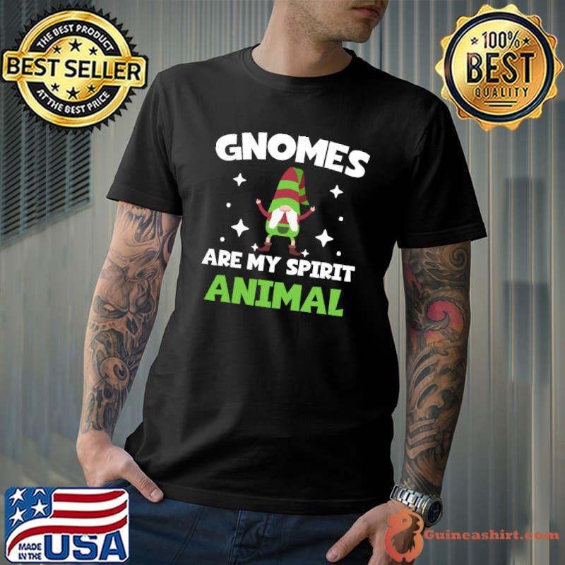 Awesome funny Garden Gnomes Lucky Gnomes Are My Spirit Animal Pun T-Shirt