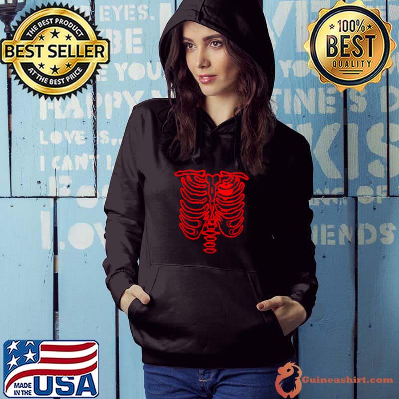 Awesome funny halloween Costumes Skeleton Ribs Heart skull T-Shirt
