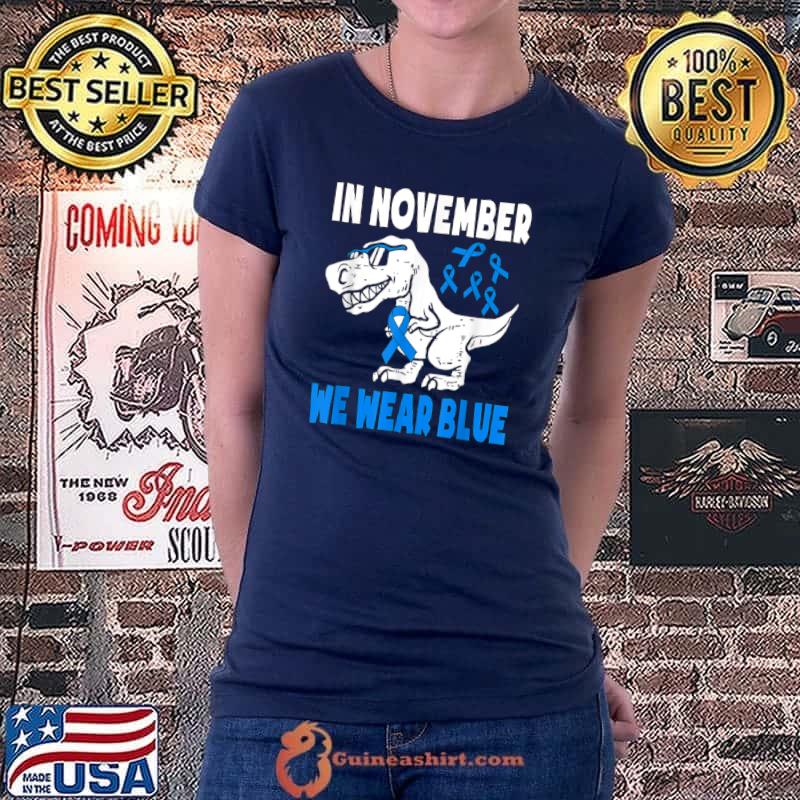 Awesome In November We Wear Blue Diabetes Awareness Toddler Kids T Shirt Ladiestee