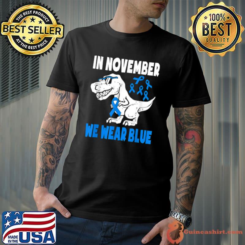 Awesome In November We Wear Blue Diabetes Awareness Toddler Kids T Shirt