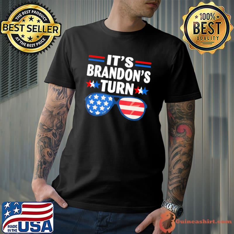 Awesome it’s Brandon’s Turn Anti Biden American Flag T-Shirt