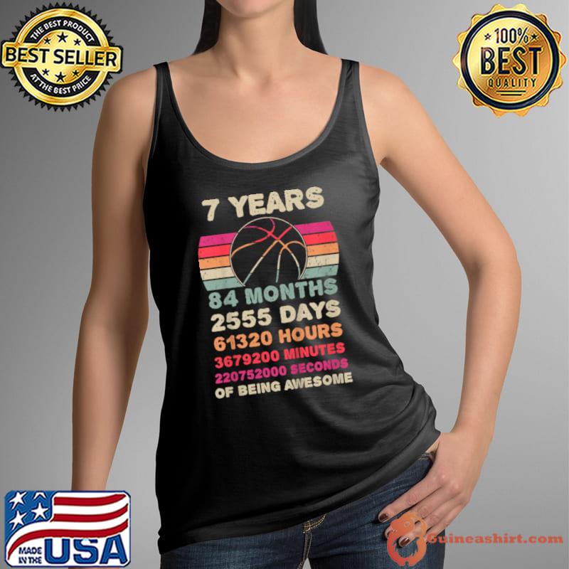 Awesome Kids 7 Year Old Basketball Birthday Seventh 7th Birthday Boy Girl T Shirt Tank Top