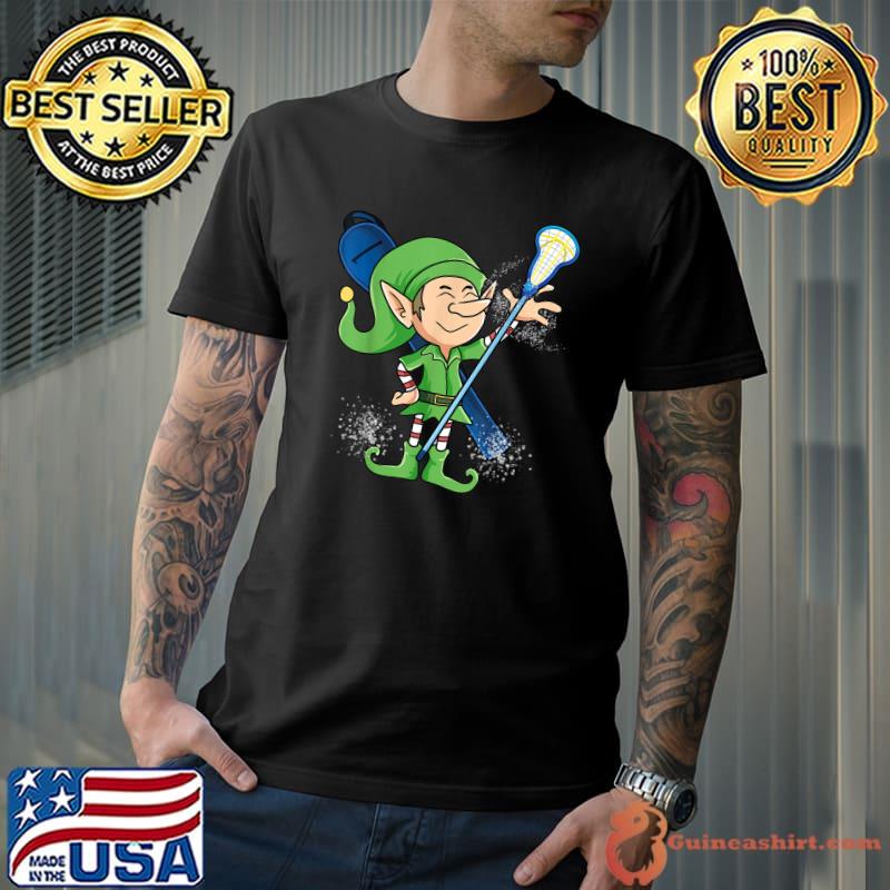 Awesome lacrosse Elf Christmas Cool Lax Sport X-Mas Pajama Party T-Shirt