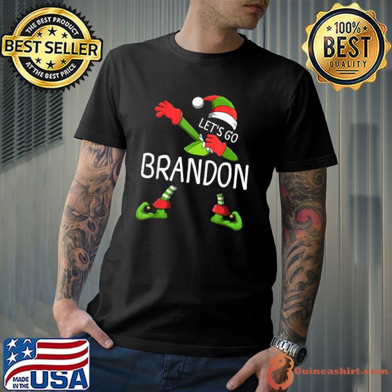 Awesome let's Go Brandon Elf Christmas Funny Elf Dabbing Christmas T-Shirt