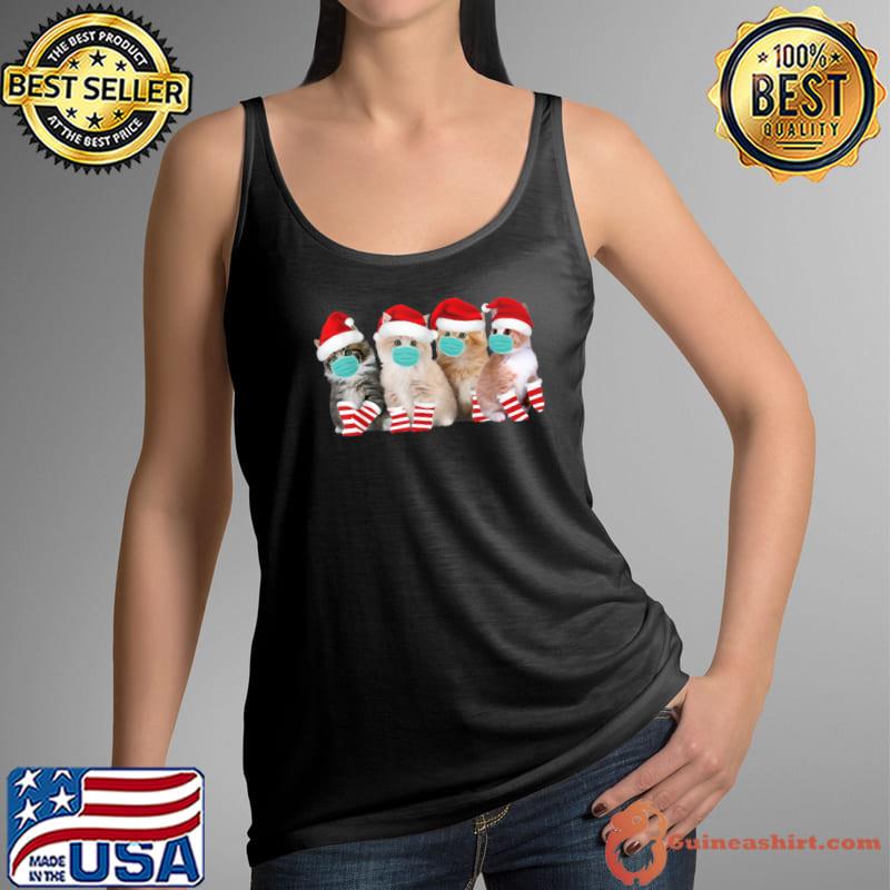 Awesome meowy Catmas Cat Wear Mask Socks Christmas Quarantine Lover T Shirt Tank Top