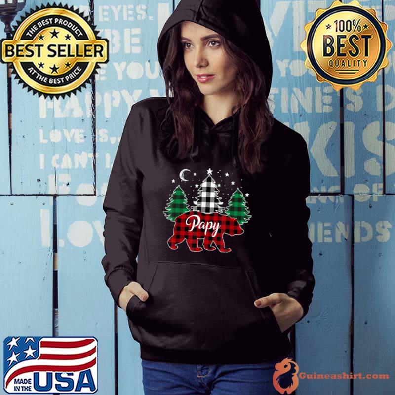 Awesome Papy Bear Buffalo Red Plaid Matching Family Christmas T Shirt