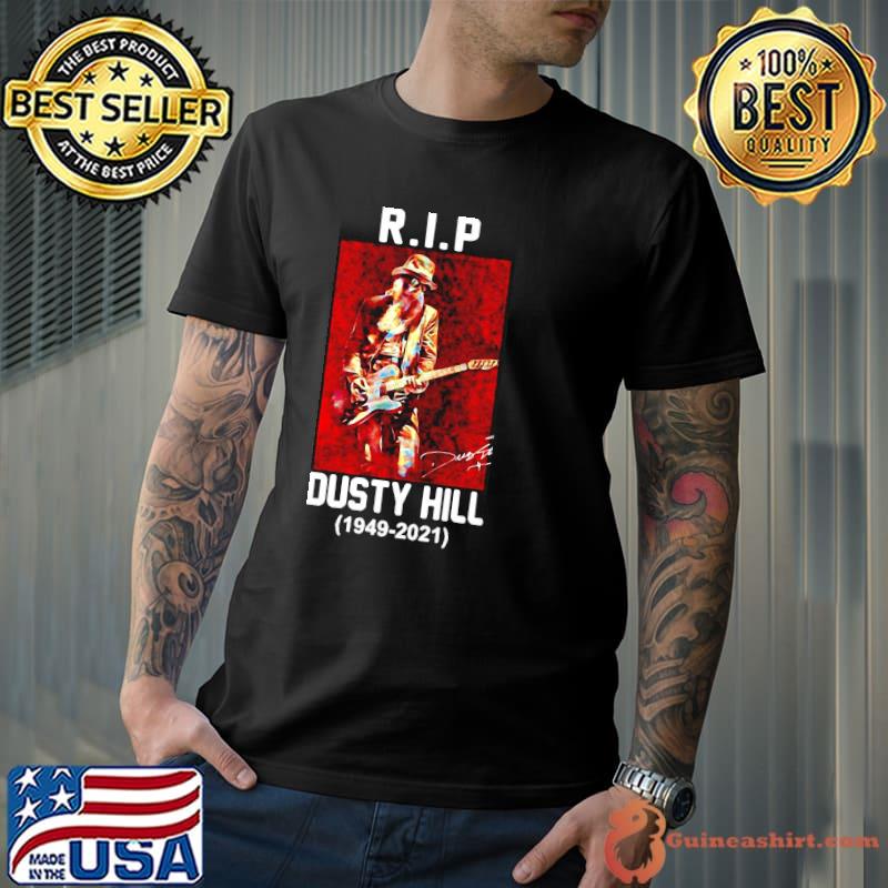 Awesome RIP Dusty Hill 1949 2021 Signature Bass Of The Rock Band ZZ Top Shirt Unisex