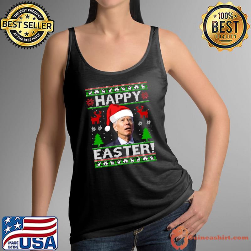 Awesome Santa Joe Biden Happy Easter Ugly Christmas Sweater T- Tank Top