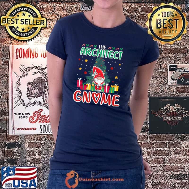 Awesome the Architect Gnome Xmas Tree Group Christmas Matching T-Shirt Ladiestee
