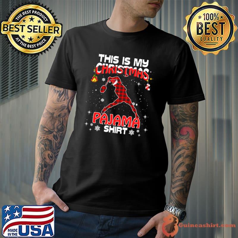 Awesome this Is My Christmas Pajama Red Plaid Badminton Xmas T-Shirt