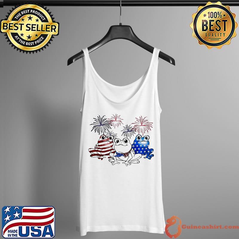 Awesome Three Frog Firework 4th Of July Shirt Tank Top