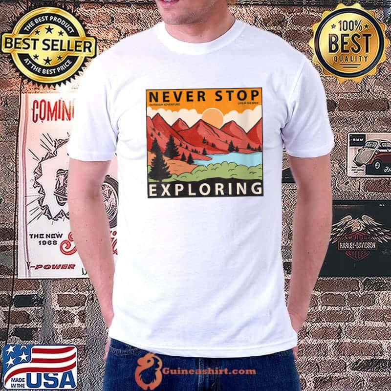 Awesome vintage Mountain exploring Outdoor Sun LandScape adventure T-Shirt Unisex