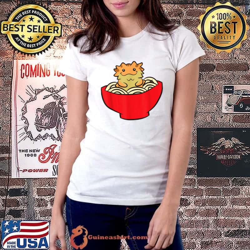 Bearded Dragon Ramen Noodles Lizard Reptile Bearded Dragon T-Shirt Ladiestee