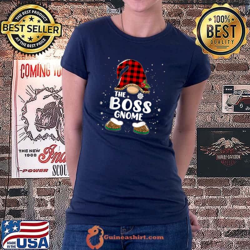 Best boss Gnome Buffalo Plaid Matching Family Christmas Pajama T Shirt Ladiestee