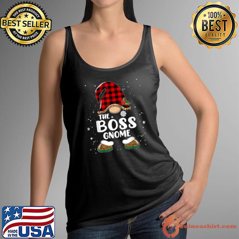 Best boss Gnome Buffalo Plaid Matching Family Christmas Pajama T Shirt Tank Top