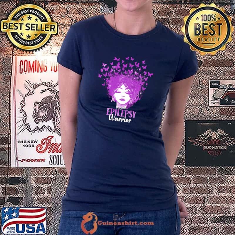 Best epilepsy Warrior Butterfly November We Wear Purple Ribbon T-shirt
